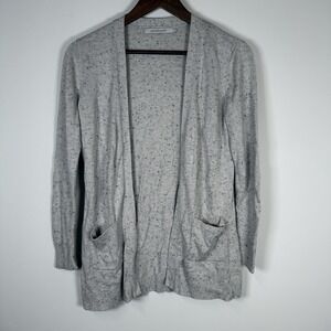 Stitches & Stripes Women's Sweater S Gray Black Speckled Career Open Cardigan